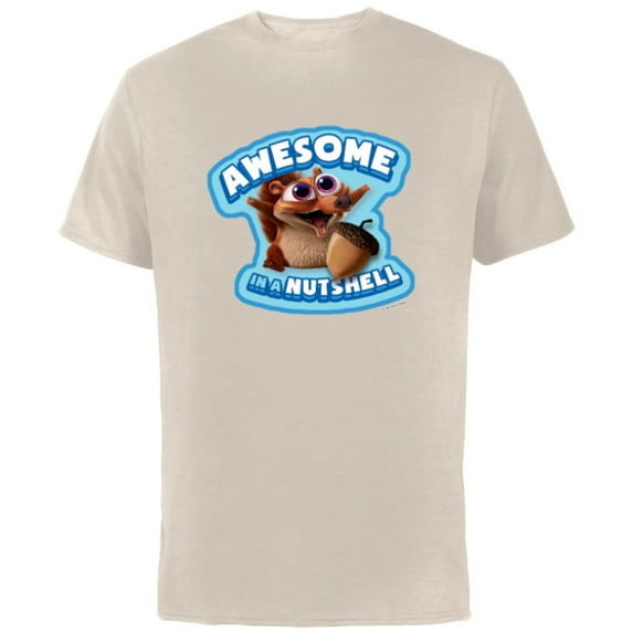 Ice Age Baby Scrat Awesome In a Nut Shell - Short Sleeve Cotton T-Shirt for Adults - Customized-Natural