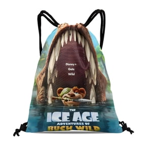 Ice Age Buck wild-theme Drawstring Backpack Sports Gym Bag Water Resistant String Bag Cinch Bag12"X16"30X40cm