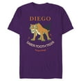 thumbnail image 1 of Ice Age Diego Saber-Tooth Tiger Halftone - Short Sleeve Blended T-Shirt for Adults - Customized-Purple, 1 of 5