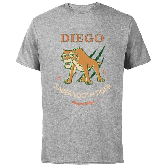 Ice Age Diego Saber-Tooth Tiger Halftone - Short Sleeve Cotton T-Shirt for Adults - Customized-Athletic Heather