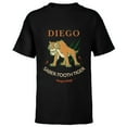 thumbnail image 1 of Ice Age Diego Saber-Tooth Tiger Halftone - Short Sleeve T-Shirt for Kids - Customized-Black, 1 of 5