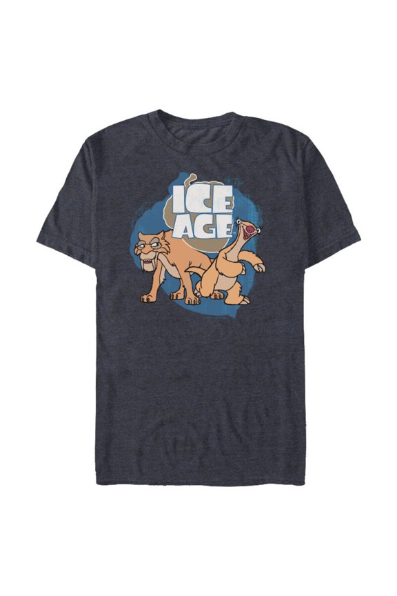 Ice Age Diego and Sid - Short Sleeve Blended T-Shirt for Adults - Customized-Navy Heather