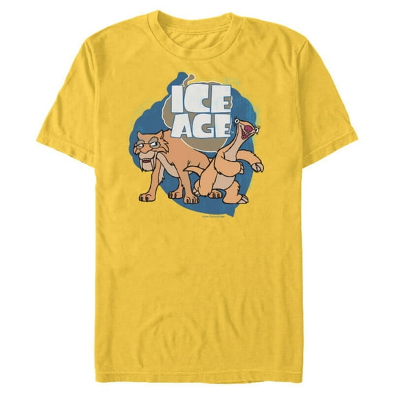 Ice Age Diego and Sid - Short Sleeve Blended T-Shirt for Adults - Customized-Yellow