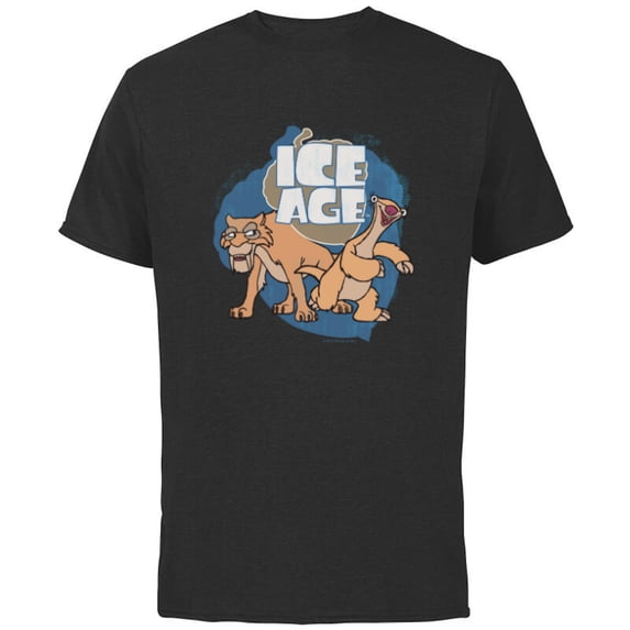 Ice Age Diego and Sid - Short Sleeve Cotton T-Shirt for Adults - Customized-Black