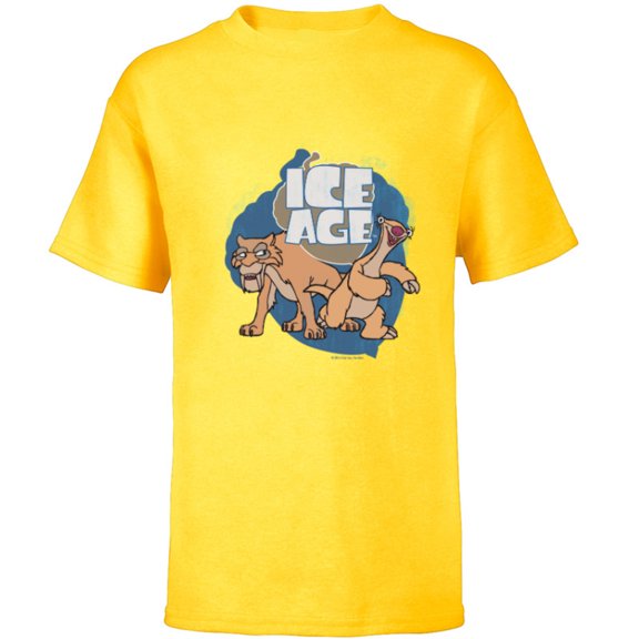 Ice Age Diego and Sid - Short Sleeve T-Shirt for Kids - Customized-Yellow