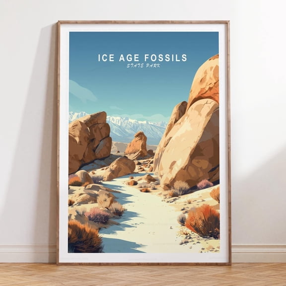 Ice Age Fossils Nevada Desert Nature Wall Art, Unframed Canvas Size 8x12