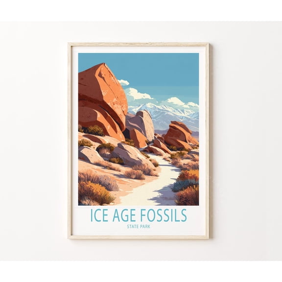 Ice Age Fossils Nevada Tule Springs Nature Art Print, Unframed Paper Poster 8x10in