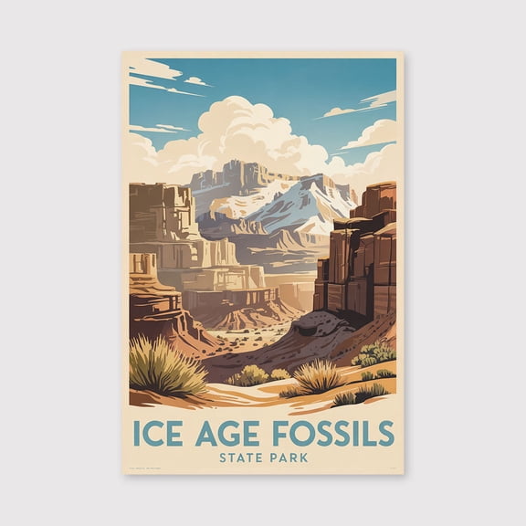 Ice Age Fossils Travel Print Canvas Ice Age Fossils Wall Decor Nevada Ice Age Fossils Art Ice Age Fossils Wall Art Nevada Canvas Canvas Fossil Park-1WN577