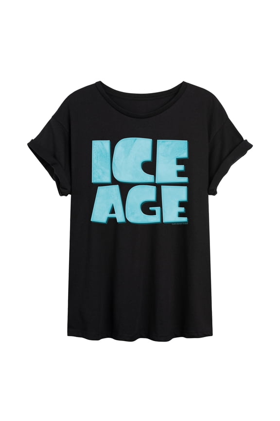 - Logo - Juniors Oversized Graphic T-Shirt