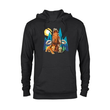 Ice Age Manfred Diego Sid and Scrat Cutout Mountains - Pullover Hoodie for Adults - Customized-Black