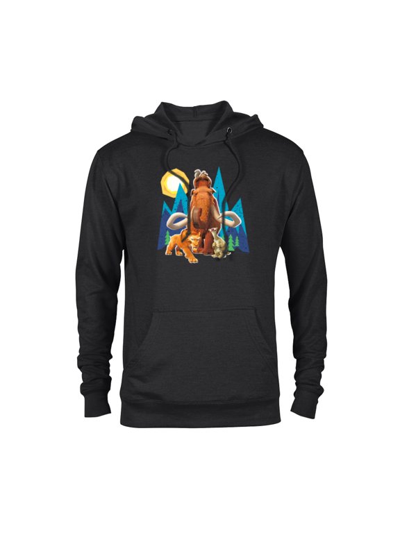 Ice Age Manfred Diego Sid and Scrat Cutout Mountains - Pullover Hoodie for Adults - Customized-Black