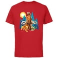 thumbnail image 1 of Ice Age Manfred Diego Sid and Scrat Cutout Mountains - Short Sleeve Cotton T-Shirt for Adults - Customized-Red, 1 of 5