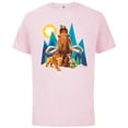 thumbnail image 1 of Ice Age Manfred Diego Sid and Scrat Cutout Mountains - Short Sleeve Cotton T-Shirt for Adults - Customized-Soft Pink, 1 of 5
