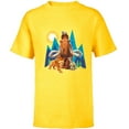 thumbnail image 1 of Ice Age Manfred Diego Sid and Scrat Cutout Mountains - Short Sleeve T-Shirt for Kids - Customized-Yellow, 1 of 5
