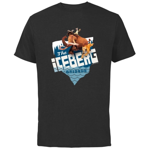 Ice Age Manfred Diego Sid and Scrat The Iceberg Brigade - Short Sleeve Cotton T-Shirt for Adults - Customized-Black