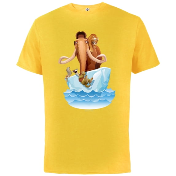 Ice Age Manfred Diego Sid and Scrat on Iceberg - Short Sleeve Cotton T-Shirt for Adults - Customized-Sunflower