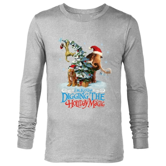 Ice Age Manny Diego and Sid Kinda Digging the Holiday Magic - Long Sleeve T-Shirt for Men - Customized-Athletic Heather