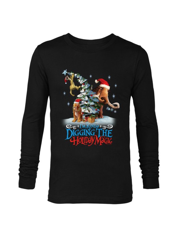 Ice Age Manny Diego and Sid Kinda Digging the Holiday Magic - Long Sleeve T-Shirt for Men - Customized-Black