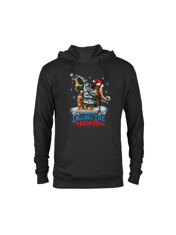 Ice Age Manny Diego and Sid Kinda Digging the Holiday Magic - Pullover Hoodie for Adults - Customized-Black