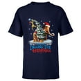 thumbnail image 1 of Ice Age Manny Diego and Sid Kinda Digging the Holiday Magic - Short Sleeve T-Shirt for Kids - Customized-Navy, 1 of 5