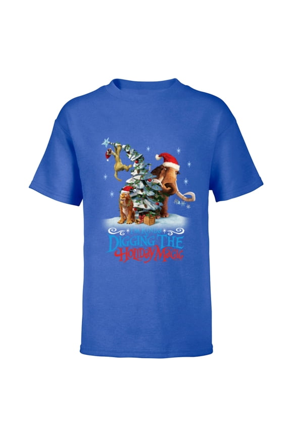 Ice Age Manny Diego and Sid Kinda Digging the Holiday Magic - Short Sleeve T-Shirt for Kids - Customized-Royal