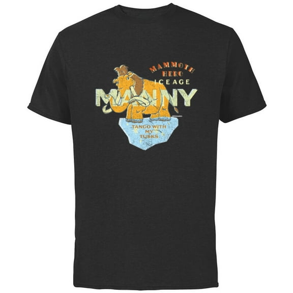 Ice Age Manny Mammoth Hero Tango with My Tusks - Short Sleeve Cotton T-Shirt for Adults - Customized-Black