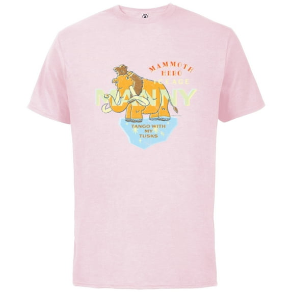 Ice Age Manny Mammoth Hero Tango with My Tusks - Short Sleeve Cotton T-Shirt for Adults - Customized-Soft Pink