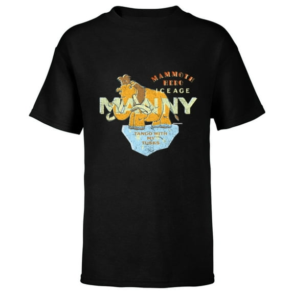 Ice Age Manny Mammoth Hero Tango with My Tusks - Short Sleeve T-Shirt for Kids - Customized-Black