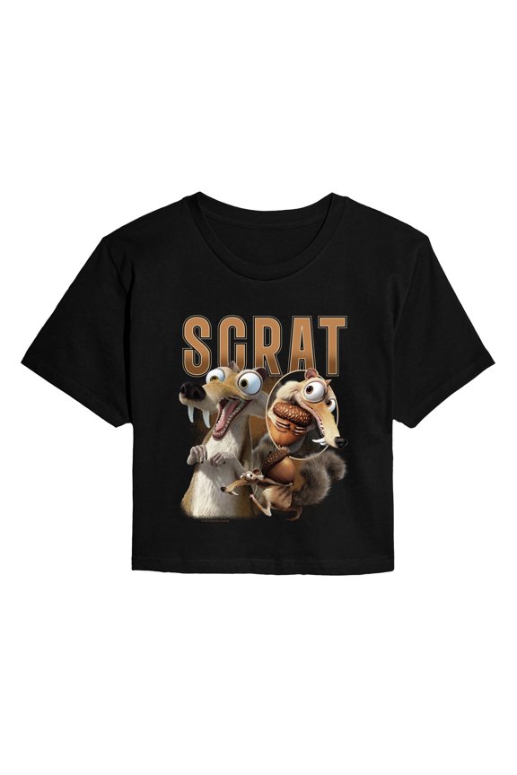 - Scrat Acorn - Juniors Cropped Graphic T-Shirt