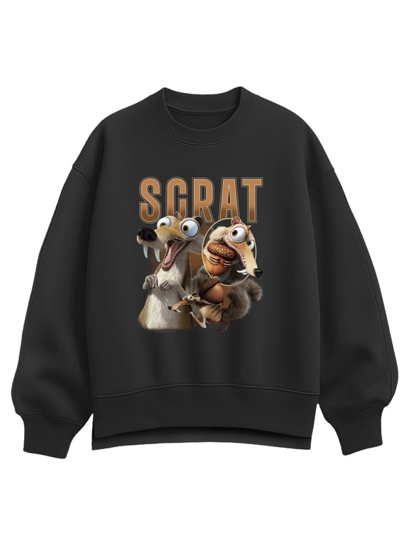 - Scrat Acorn Women's Oversized Fleece Crew Sweatshirt