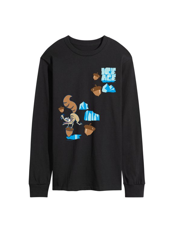 - Scrat Chasing Acorns Men's Long Sleeve Graphic T-Shirt
