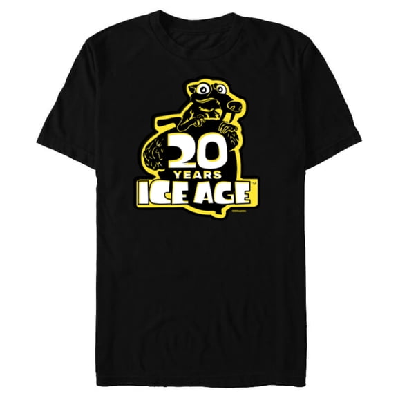 Ice Age Scrat Logo 20 Years Anniversary - Short Sleeve Blended T-Shirt for Adults - Customized-Black