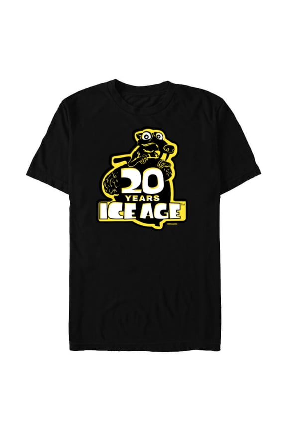 Ice Age Scrat Logo 20 Years Anniversary - Short Sleeve Blended T-Shirt for Adults - Customized-Black