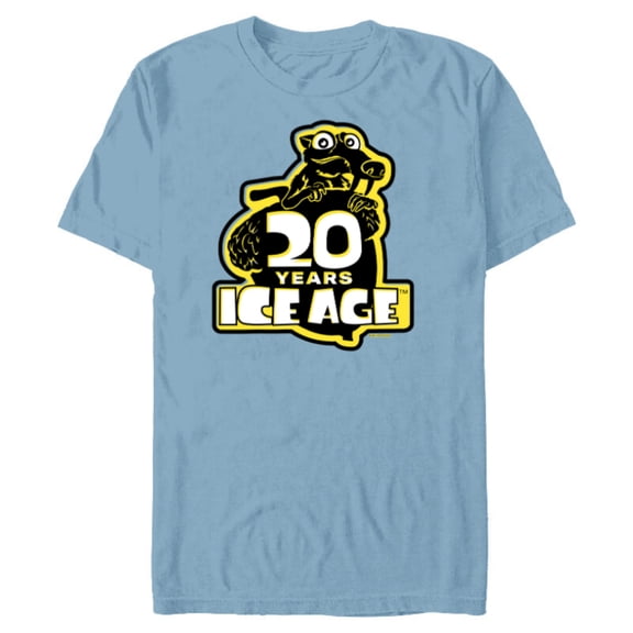 Ice Age Scrat Logo 20 Years Anniversary - Short Sleeve Blended T-Shirt for Adults - Customized-Ocean Blue