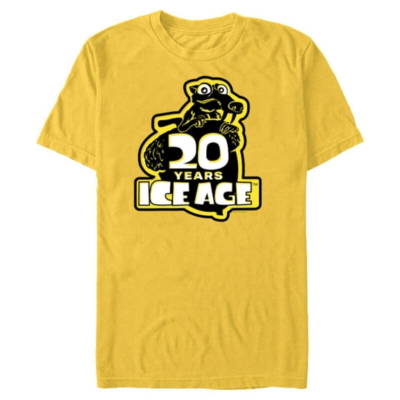 Ice Age Scrat Logo 20 Years Anniversary - Short Sleeve Blended T-Shirt for Adults - Customized-Yellow