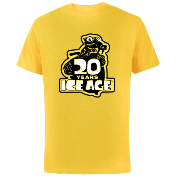 Ice Age Scrat Logo 20 Years Anniversary - Short Sleeve Cotton T-Shirt for Adults - Customized-Yellow
