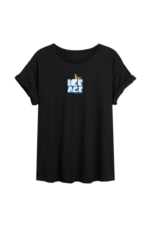 - Scrat Logo - Juniors Oversized Graphic T-Shirt