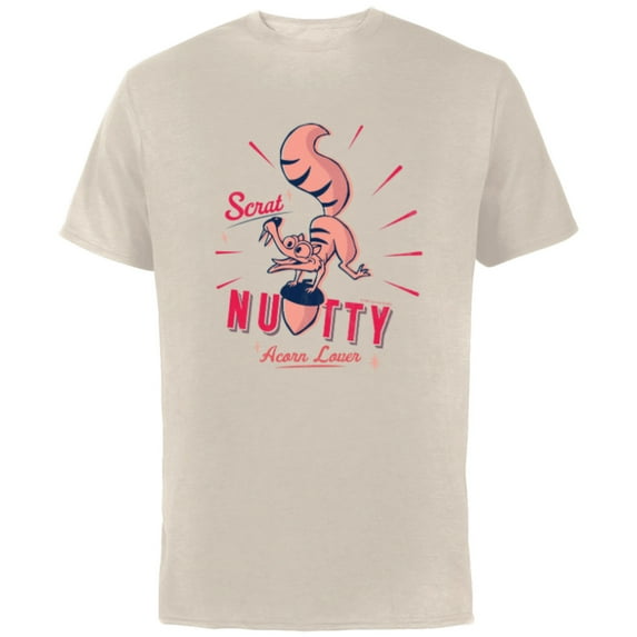 Ice Age Scrat Nutty Acorn Lover Halftone - Short Sleeve Cotton T-Shirt for Adults - Customized-Natural