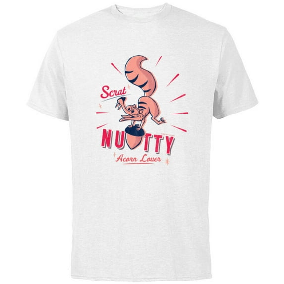 Ice Age Scrat Nutty Acorn Lover Halftone - Short Sleeve Cotton T-Shirt for Adults - Customized-White