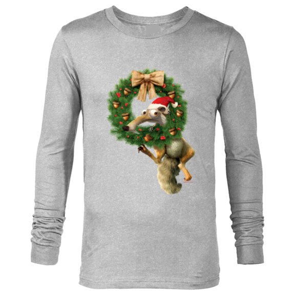 Ice Age Scrat Prehistoric Christmas Holiday Acorn Wreath - Long Sleeve T-Shirt for Men - Customized-Athletic Heather