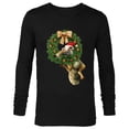 thumbnail image 1 of Ice Age Scrat Prehistoric Christmas Holiday Acorn Wreath - Long Sleeve T-Shirt for Men - Customized-Black, 1 of 5