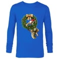 thumbnail image 1 of Ice Age Scrat Prehistoric Christmas Holiday Acorn Wreath - Long Sleeve T-Shirt for Men - Customized-Navy, 1 of 5