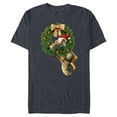 thumbnail image 1 of Ice Age Scrat Prehistoric Christmas Holiday Acorn Wreath - Short Sleeve Blended T-Shirt for Adults - Customized-Navy Heather, 1 of 5