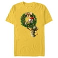 thumbnail image 1 of Ice Age Scrat Prehistoric Christmas Holiday Acorn Wreath - Short Sleeve Blended T-Shirt for Adults - Customized-Yellow, 1 of 5