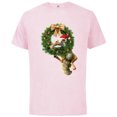 thumbnail image 1 of Ice Age Scrat Prehistoric Christmas Holiday Acorn Wreath - Short Sleeve Cotton T-Shirt for Adults - Customized-Soft Pink, 1 of 5