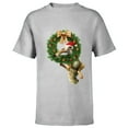 thumbnail image 1 of Ice Age Scrat Prehistoric Christmas Holiday Acorn Wreath - Short Sleeve T-Shirt for Kids - Customized-Athletic Heather, 1 of 5