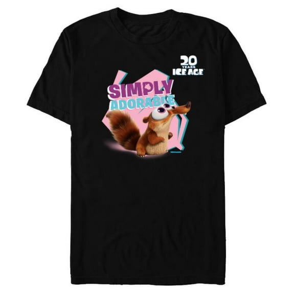 Ice Age Scrat Simply Adorable 20 Years Anniversary - Short Sleeve Blended T-Shirt for Adults - Customized-Black