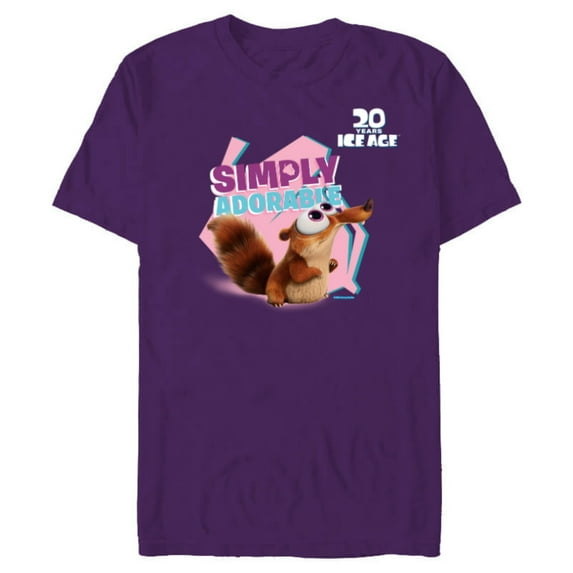 Ice Age Scrat Simply Adorable 20 Years Anniversary - Short Sleeve Blended T-Shirt for Adults - Customized-Purple