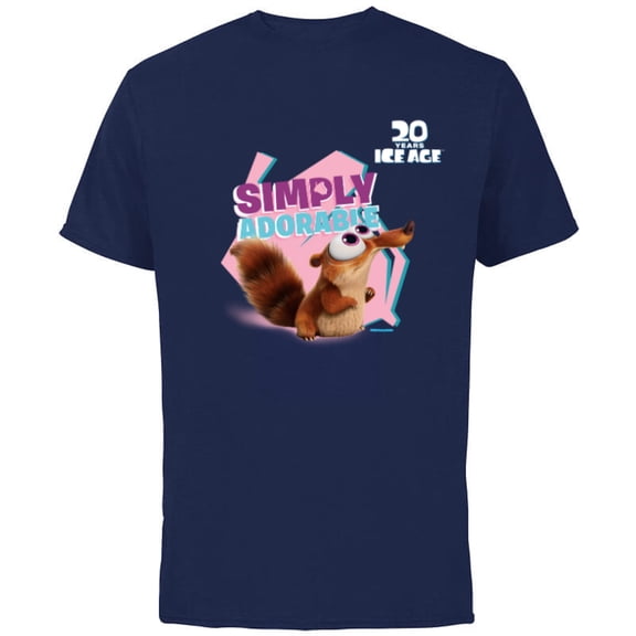 Ice Age Scrat Simply Adorable 20 Years Anniversary - Short Sleeve Cotton T-Shirt for Adults - Customized-Navy