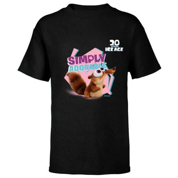 Ice Age Scrat Simply Adorable 20 Years Anniversary - Short Sleeve T-Shirt for Kids - Customized-Black